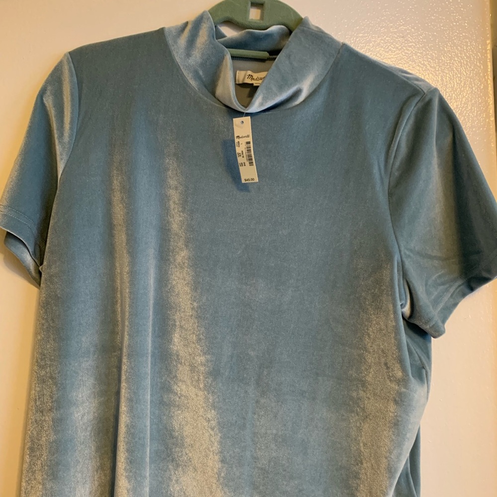 Madewell Velvet Crop Mock Top